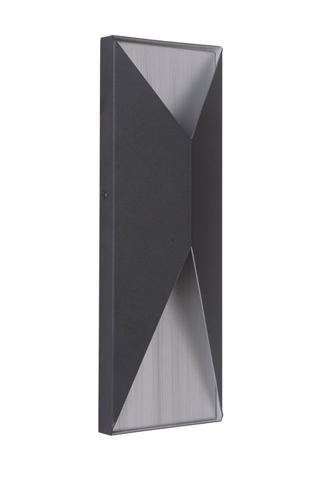 Peak 2-Light Pocket Sconce in Textured Black/Brushed Aluminum