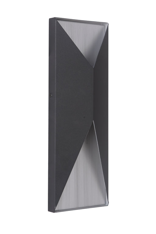Peak 2-Light Pocket Sconce in Textured Black/Brushed Aluminum