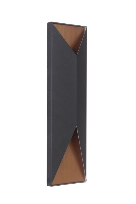 Peak 2-Light Pocket Sconce in Textured Black/Satin Brass