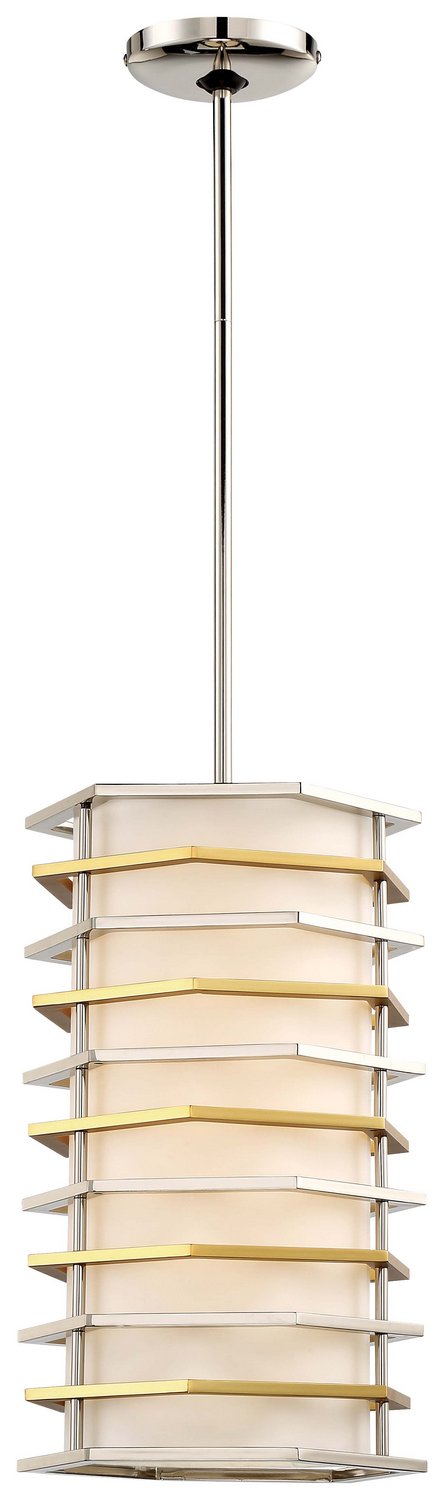 Levels LED Mini Pendant in Polished Nickel w/Honey Gold