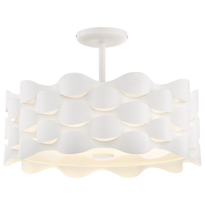 Coastal Current LED Semi-Flush Mount in Sand White