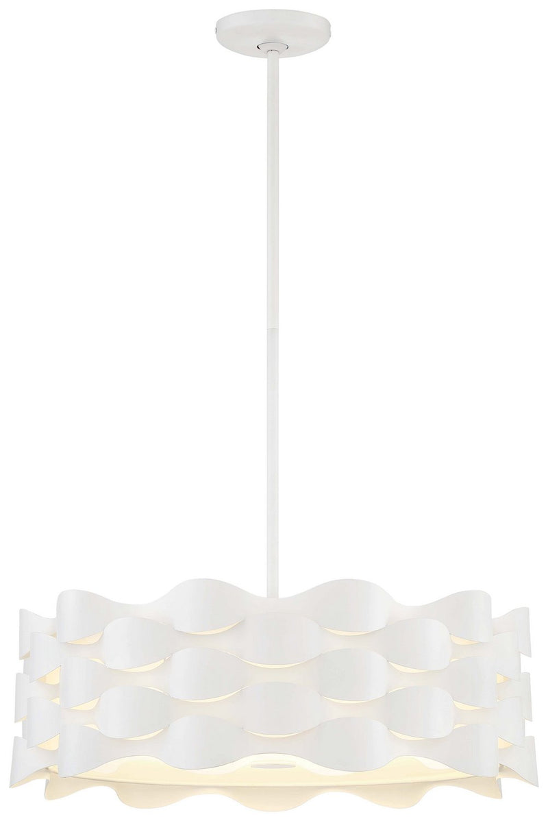 Coastal Current LED Pendant in Sand White