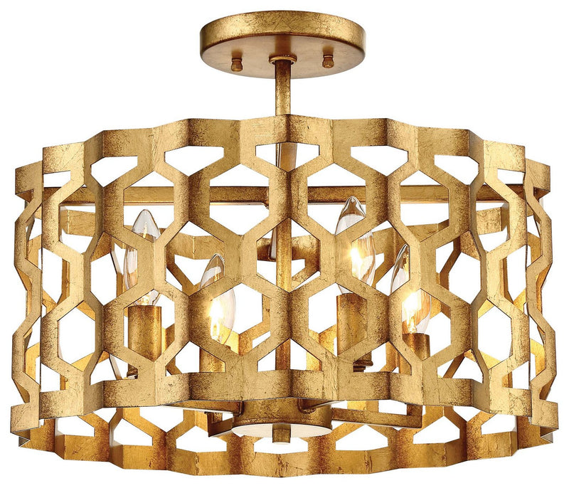 Coronade 4-Light Semi-Flush Mount in Pandora Gold Leaf