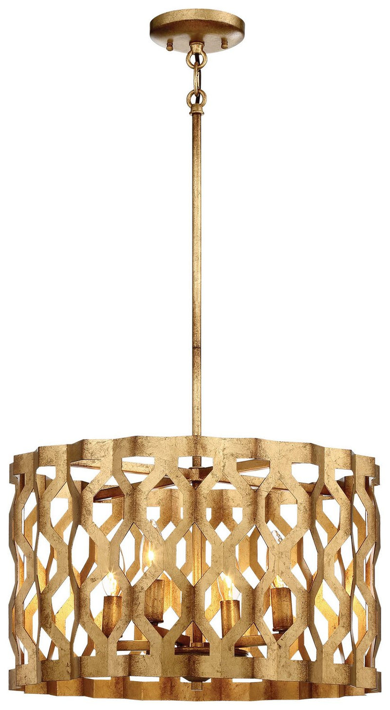 Coronade 4-Light Chandelier in Pandora Gold Leaf