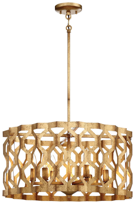 Coronade 6-Light Pendant in Pandora Gold Leaf - Lamps Expo