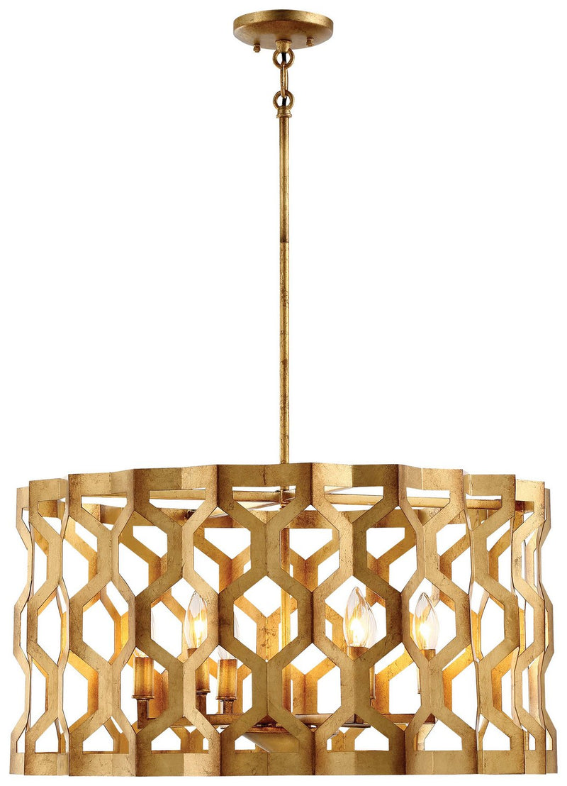 Coronade 6-Light Convertible Chandelier in Pandora Gold Leaf