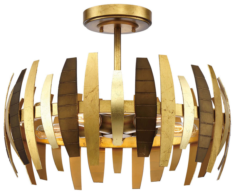 Manitou 5-Light Semi-Flush in Ardor Gold - Lamps Expo
