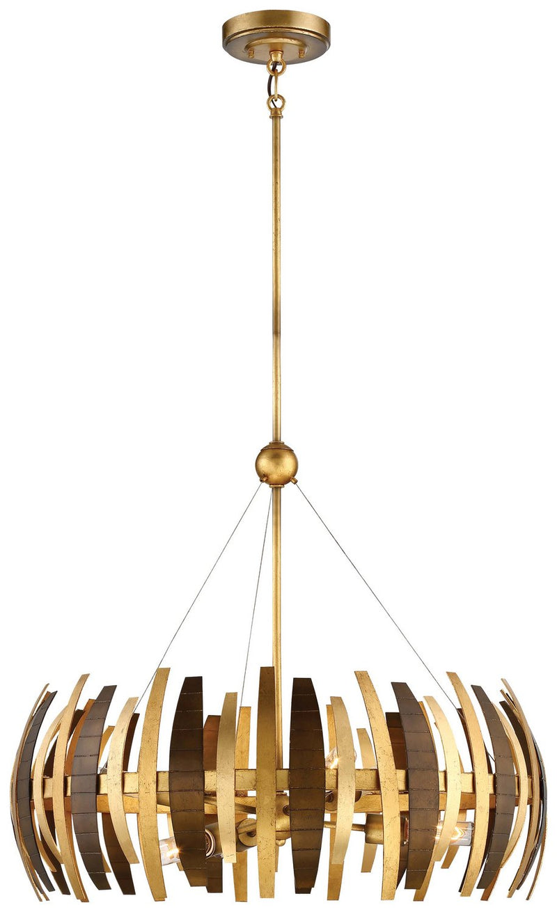 Manitou 6-Light 28" Pendant in Ardor Gold