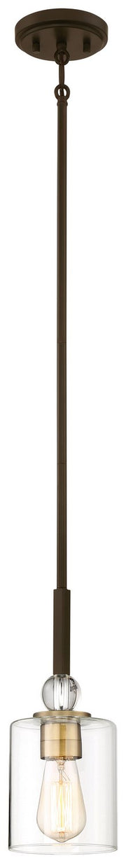 Studio 5 Small Mini Pendant in Painted Bronze w/Natural Brushed Brass