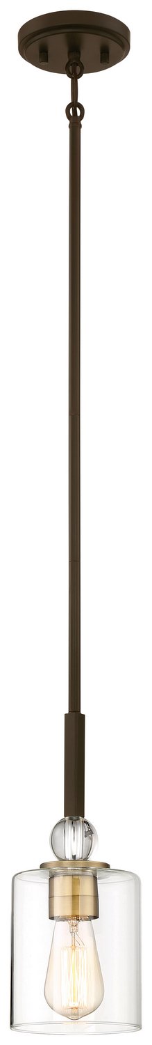 Studio 5 Small Mini Pendant in Painted Bronze w/Natural Brushed Brass