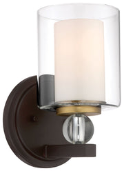 Studio 5 Bath Sconce in Painted Bronze w/Natural Brushed Brass