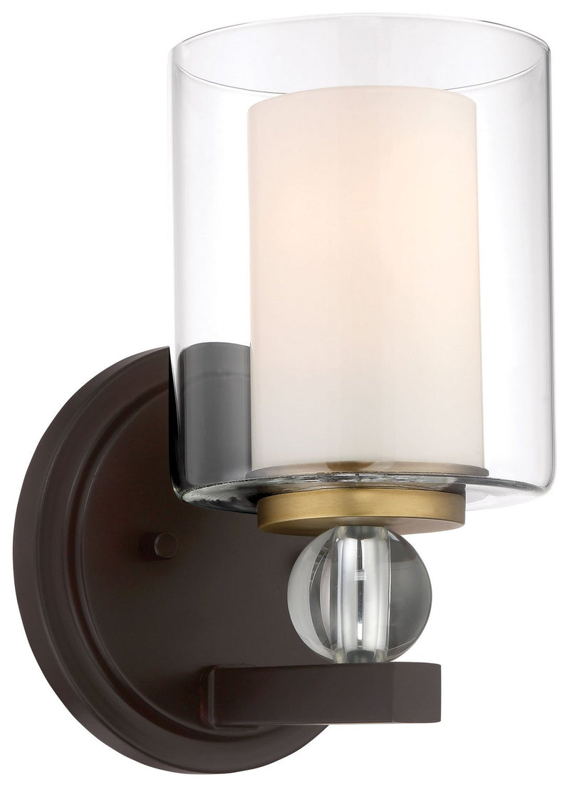 Studio 5 Bath Sconce in Painted Bronze w/Natural Brushed Brass