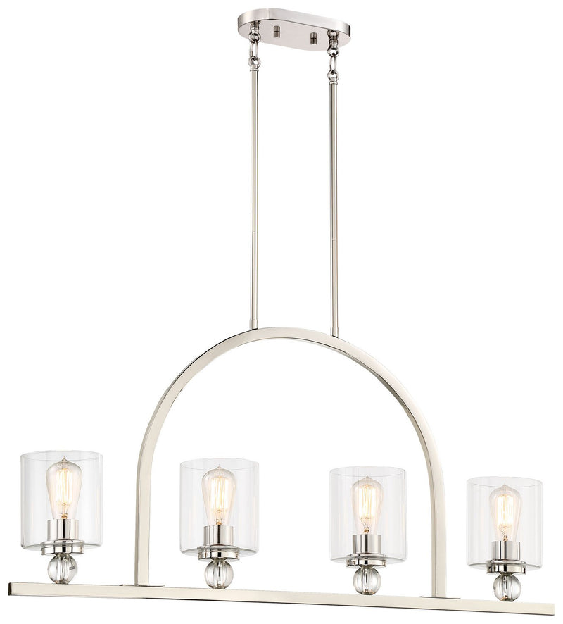 Studio 5 4-Light Linear Chandelier in Polished Nickel