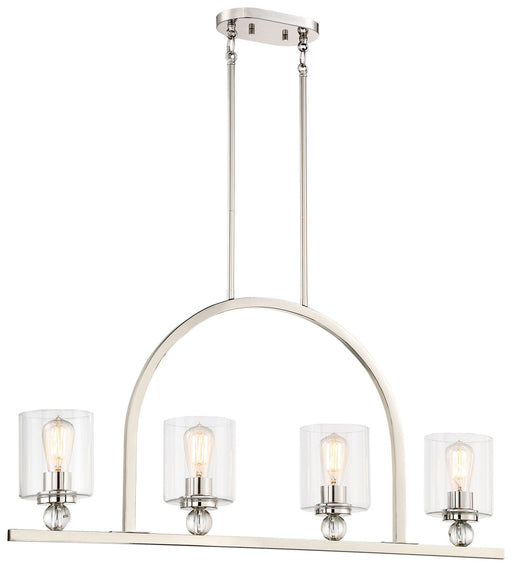 Studio 5 4-Light Linear Chandelier in Polished Nickel