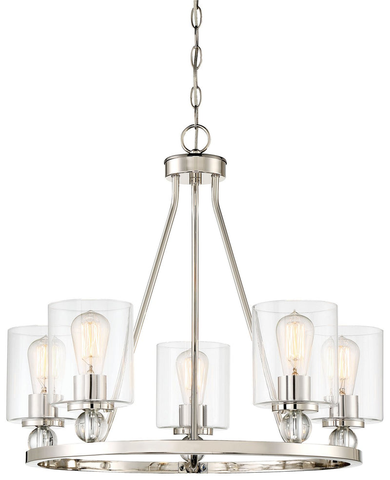 Studio 5 5-Light Chandelier in Polished Nickel