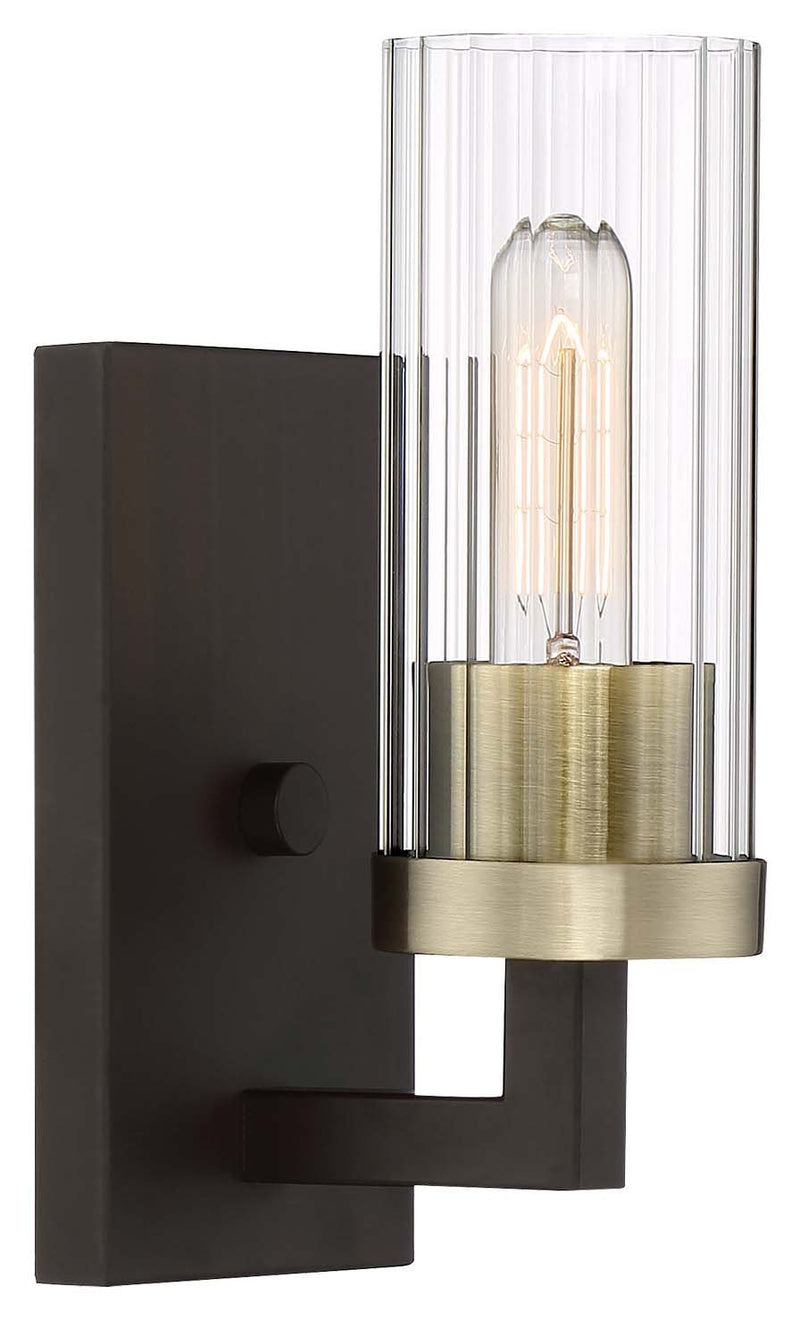 Ainsley Court Bath Sconce in Aged Kinston Bronze w/Brushed Brass Highlights