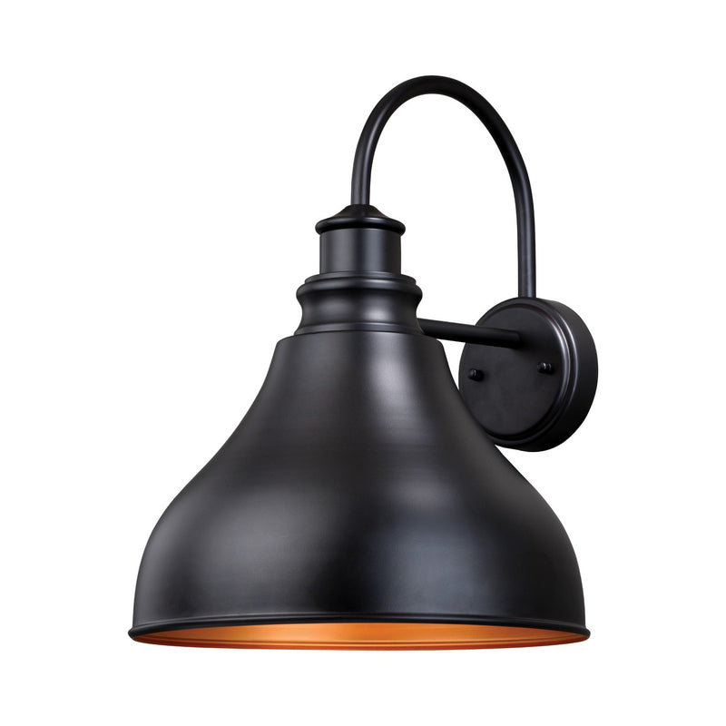 Delano 13" Outdoor Wall Light in Outer Oil Burnished Bronze with Inner Light Gold