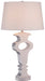 1-Light Table Lamp in Wood with Cream Linen Fabric Shade - Lamps Expo