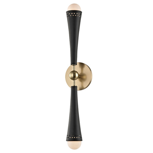 Tupelo 2 Light Wall Sconce in Aged Brass