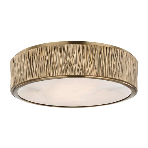 Crispin Large LED Flush Mount in Aged Brass