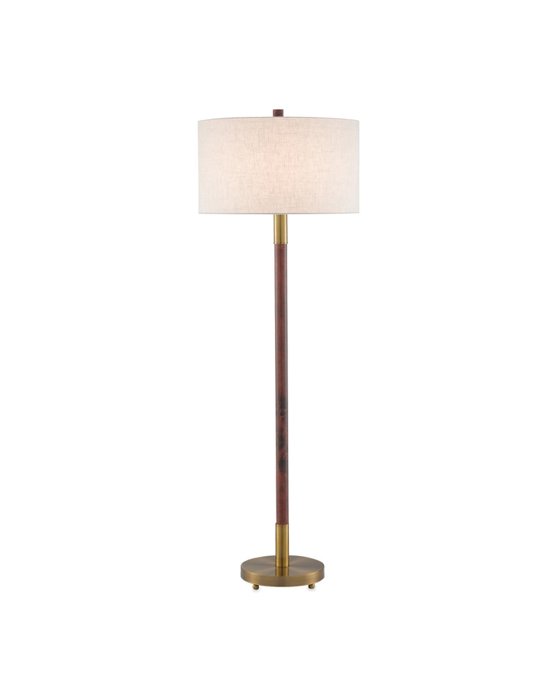 Bravo Floor Lamp in Mahogany / Antique Brass