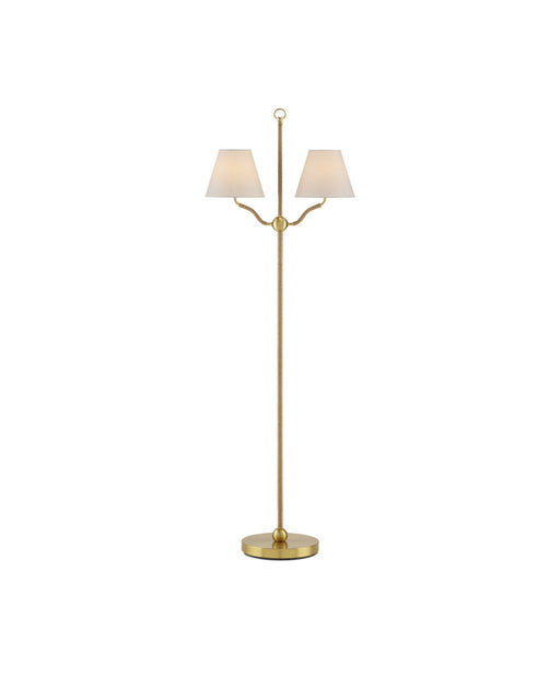 Sirocco Floor Lamp in Antique Brass / Natural