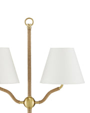 Sirocco Floor Lamp in Antique Brass / Natural