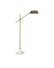 Repertoire Floor Lamp in Antique Brass / White