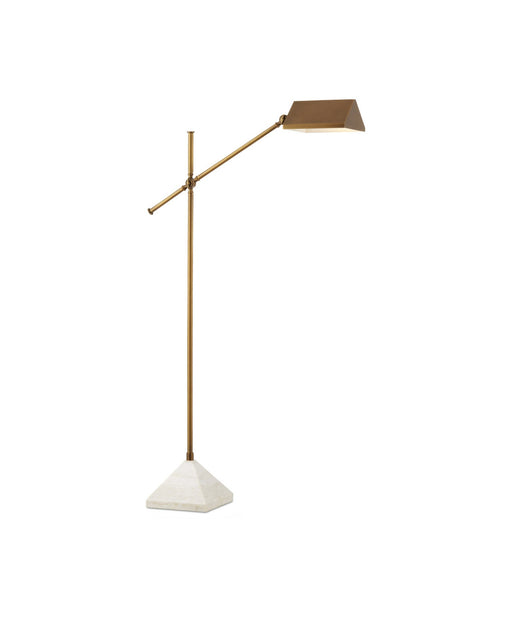 Repertoire Floor Lamp in Antique Brass / White