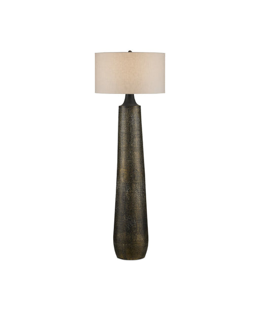 Brigadier Floor Lamp in Antique Brass / Black / Whitewash