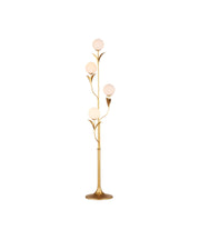 Rossville 4-Light Floor Lamp in Contemporary Gold Leaf / Frosted White