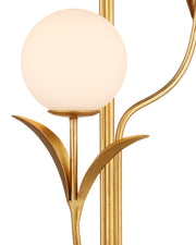Rossville 4-Light Floor Lamp in Contemporary Gold Leaf / Frosted White