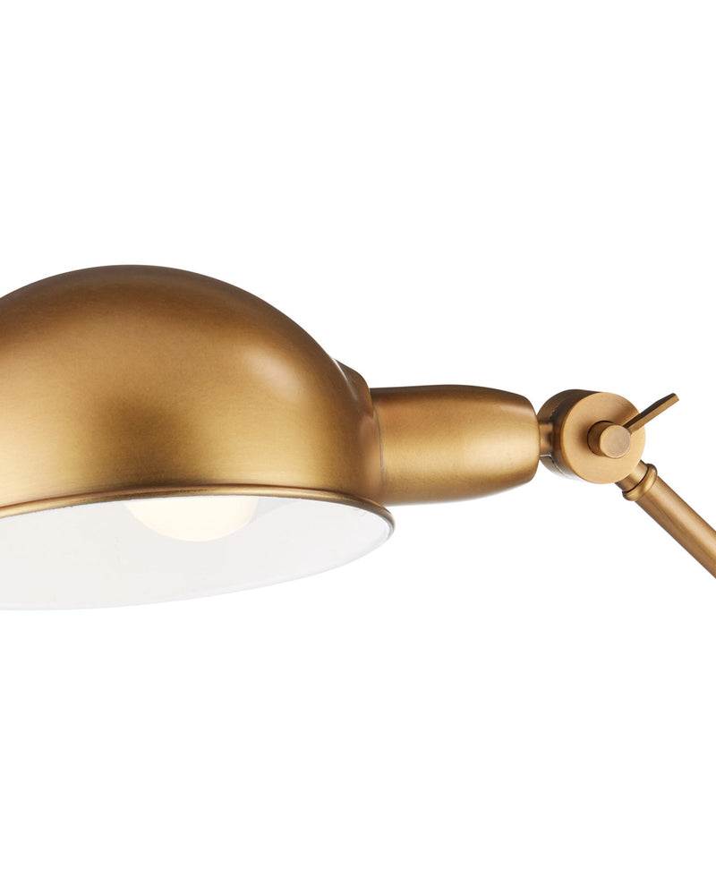 Libretto Floor Lamp in Antique Brass / Brownish Red