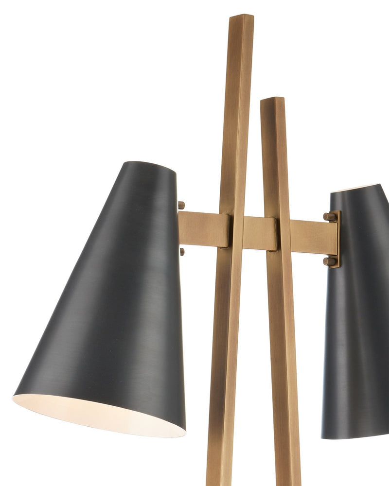 Duet Floor Lamp in Oil Rubbed Bronze / Antique Brass