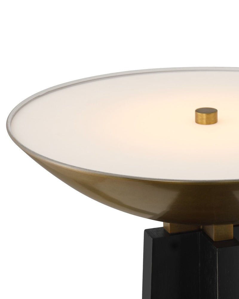 Calyx Torchiere Floor Lamp in Black / Antique Brass