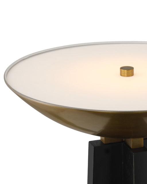 Calyx Torchiere Floor Lamp in Black / Antique Brass