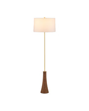 Lathe Floor Lamp in Natural / Brushed Brass