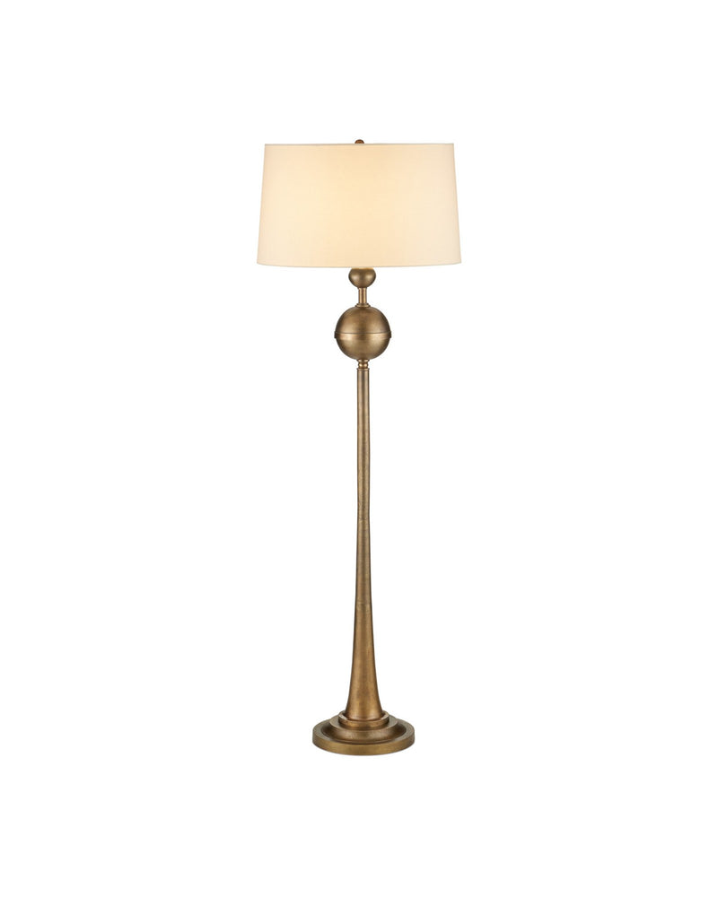 Boullee Floor Lamp in Antique Brass