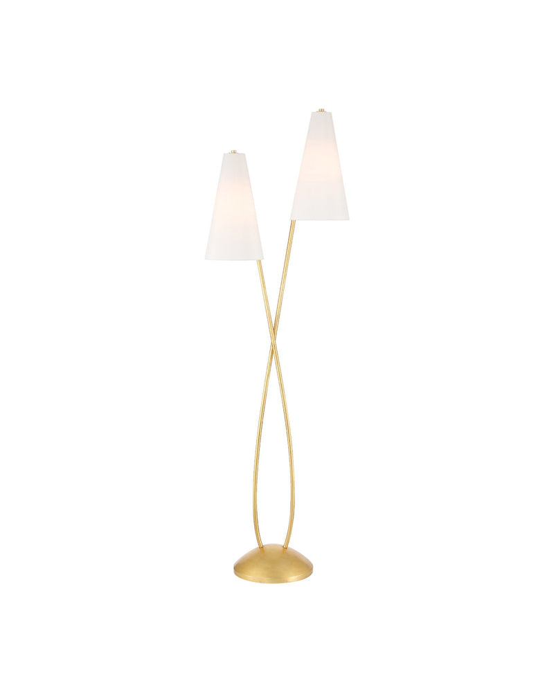 Pas de Deux Floor Lamp in Contemporary Gold Leaf