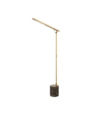 Hanford Floor Lamp in Polished Antique Brass / Brown