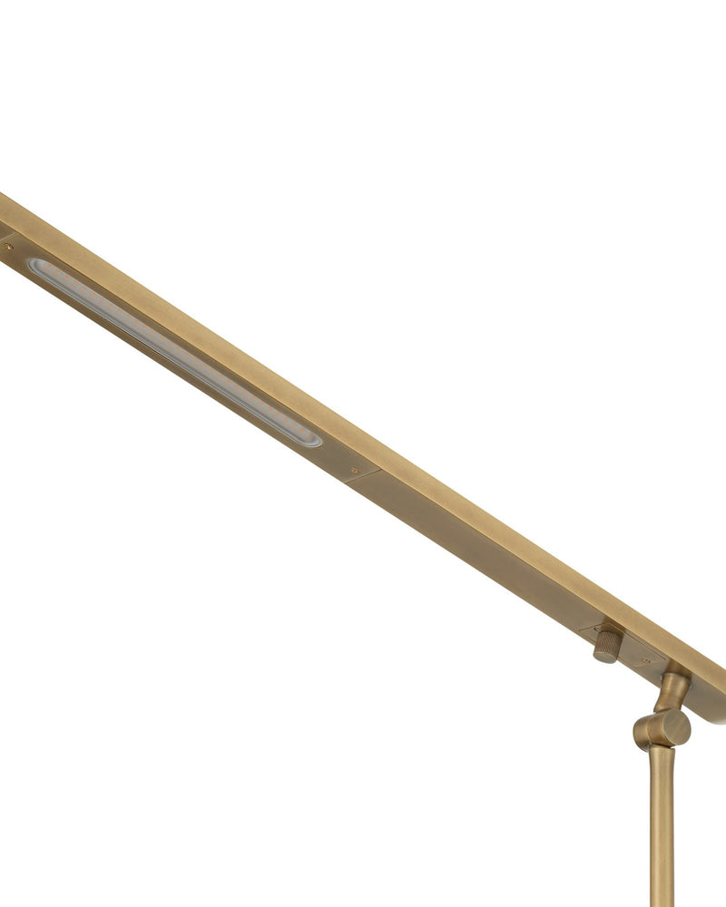 Hanford Floor Lamp in Polished Antique Brass / Brown