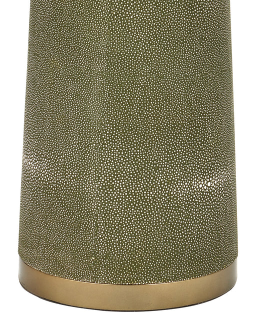 Galuchat Hourglass Floor Lamp in Green Faux Shagreen / Brass