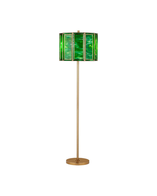Daze Floor Lamp in Green / Antique Brass