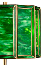 Daze Floor Lamp in Green / Antique Brass