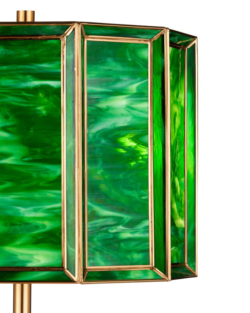 Daze Floor Lamp in Green / Antique Brass
