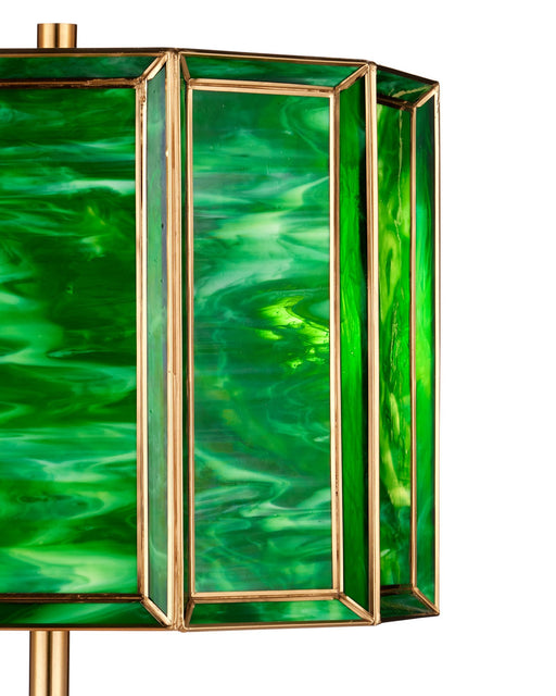 Daze Floor Lamp in Green / Antique Brass