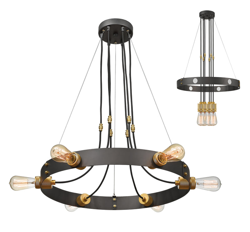 Troubadour 6 Light 24" Chandelier in Bronze