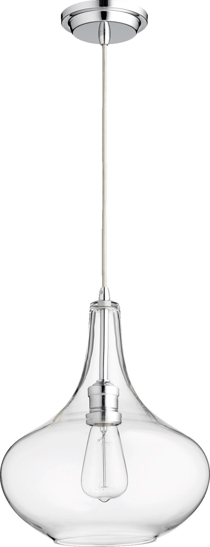 Clear Glass Filament Pendant in Chrome