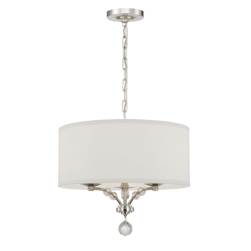 Mirage 3 Light 18" Chandelier in Polished Nickel