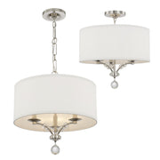 Mirage 3 Light 18" Chandelier in Polished Nickel